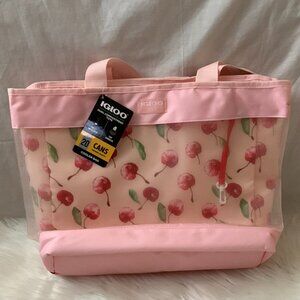 IGLOO Cherry Insulated Dual Compartment Cooler Tote Bag in Rose Quartz